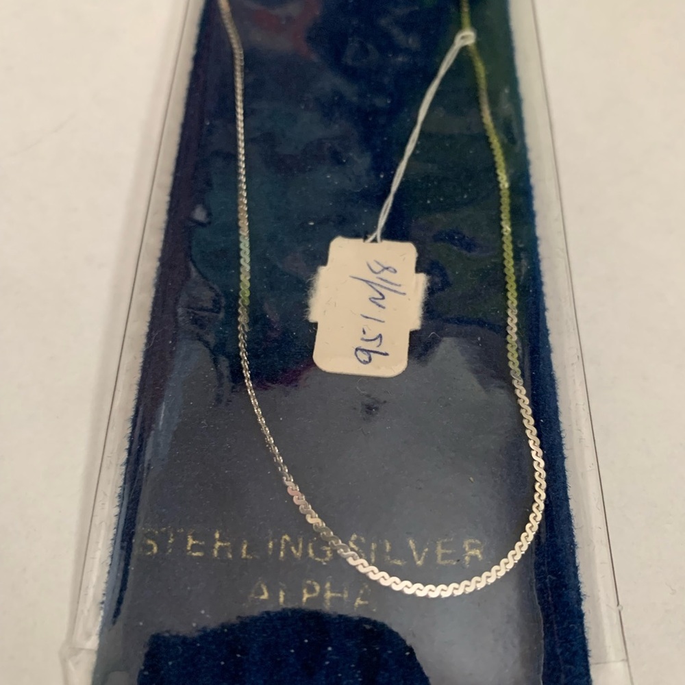 New vintage sterling silver 18” chain necklace ALPHA